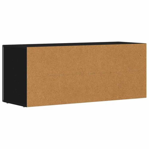 ТВ шкаф Черно 100 x 35 x 40 см Инженерно дърво