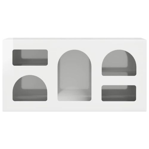 ТВ шкаф Лъскаво бяло 80 x 35 x 40 см Инженерно дърво