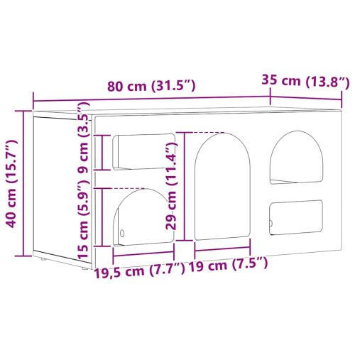 ТВ шкаф Дъб 80 x 35 x 40 см Инженерно дърво