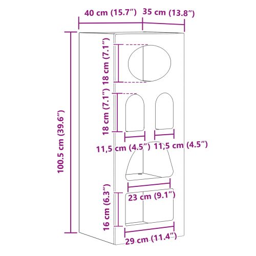 Служебен шкаф Циментено сиво 40 x 35 x 100,5 см Инженерно дърво