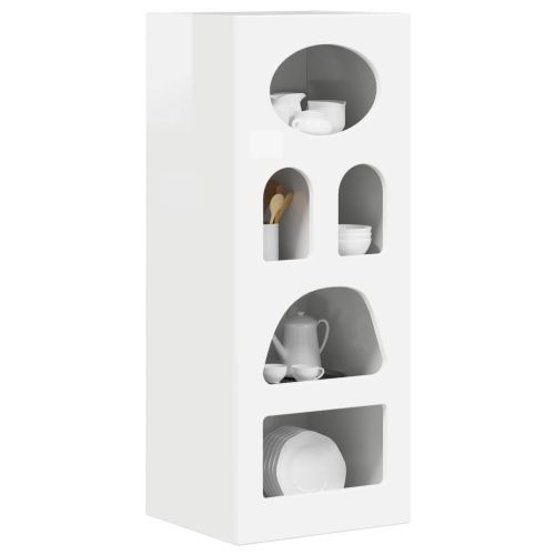 Служебен шкаф Лъскаво бяло 40 x 35 x 100,5 см Инженерно дърво