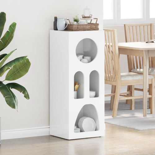 Служебен шкаф Лъскаво бяло 40 x 35 x 100.5 см Инженерно дърво