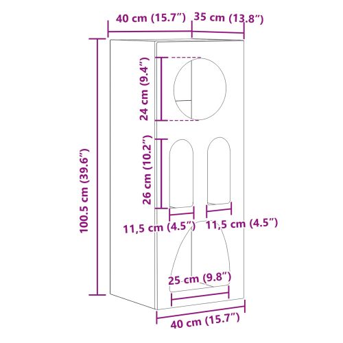 Служебен шкаф Старо дърво 40 x 35 x 100.5 см Инженерно дърво