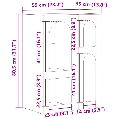 Служебен шкаф Бяло 59 x 35 x 80.5 см Инженерно дърво