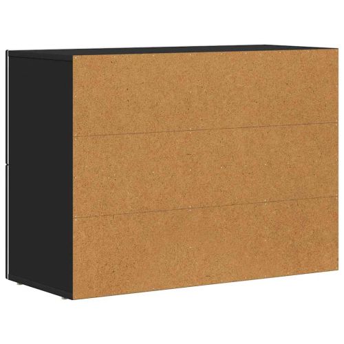 Служебен шкаф Черно 80.5 x 35 x 59 см Инженерно дърво