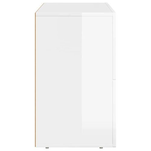 Служебен шкаф Лъскаво бяло 80.5 x 35 x 59 см Инженерно дърво