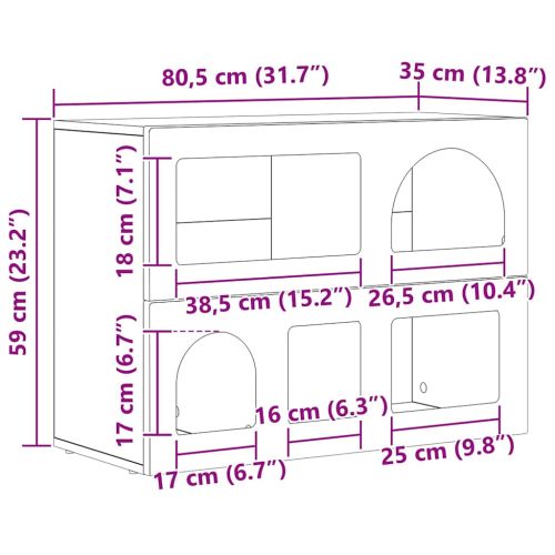 Служебен шкаф Димян дъб 80.5 x 35 x 59 см Инженерно дърво