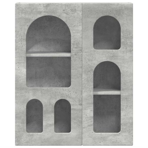 Висящ шкаф Циментено сиво 59 x 20 x 71.5 см Инженерно дърво