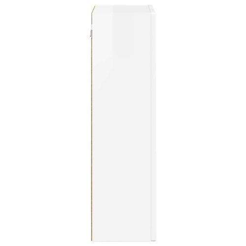 Висящ шкаф Лъскаво бяло 59 x 20 x 71.5 см Инженерно дърво