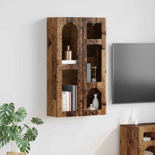 Висящ шкаф с рафт Старо дърво 59 x 20 x 100 см Инженерно дърво