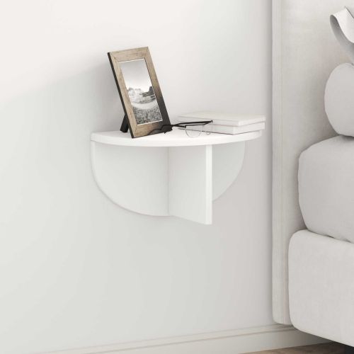 Стенен рафт 2 pcs Бяло 38 x 19 x 19 см Инженерно дърво