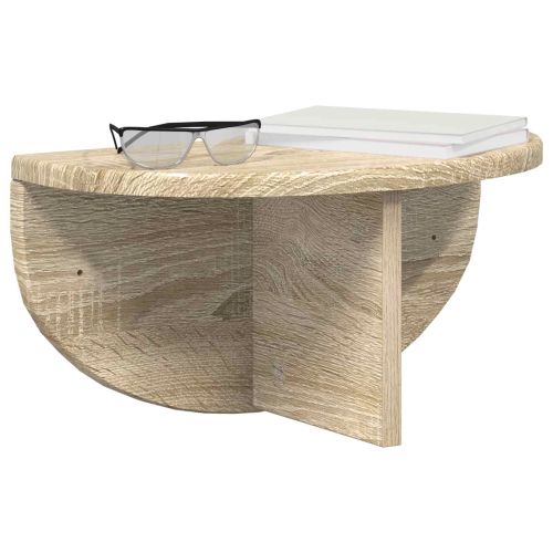 Стенен рафт 2 pcs Сонома дъб 38 x 19 x 19 см Инженерно дърво
