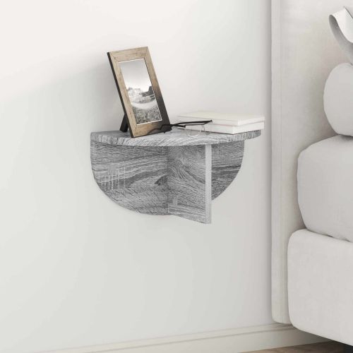 Стенен рафт 2 pcs Сив Сонома 38 x 19 x 19 см Инженерно дърво