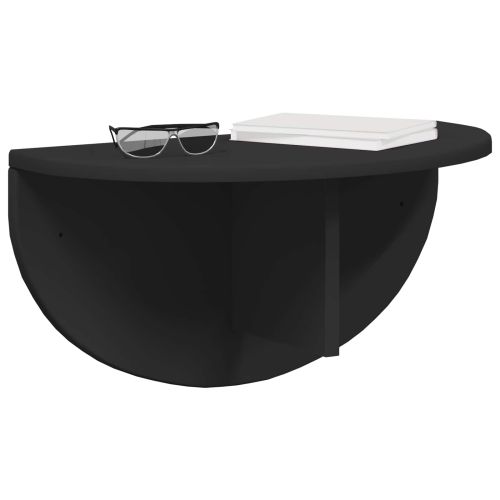 Стенен рафт 2 pcs Черно 48 x 24 x 24 см Инженерно дърво