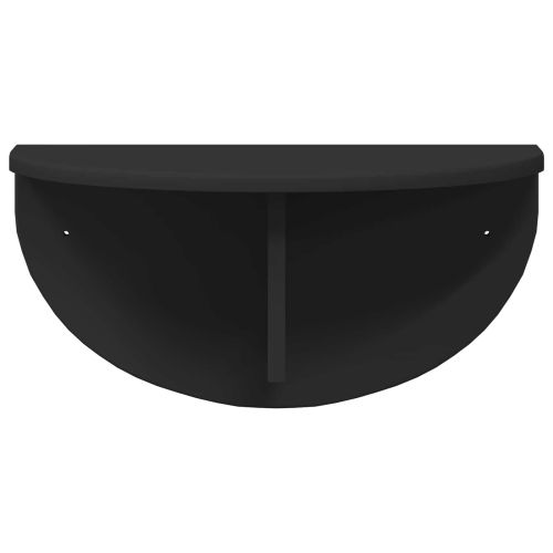 Стенен рафт 2 pcs Черно 48 x 24 x 24 см Инженерно дърво