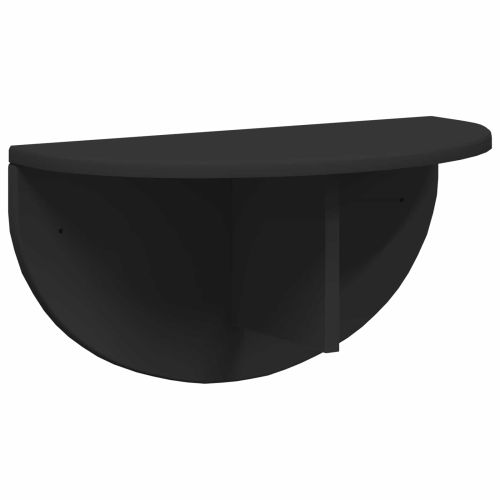 Стенен рафт 2 pcs Черно 48 x 24 x 24 см Инженерно дърво