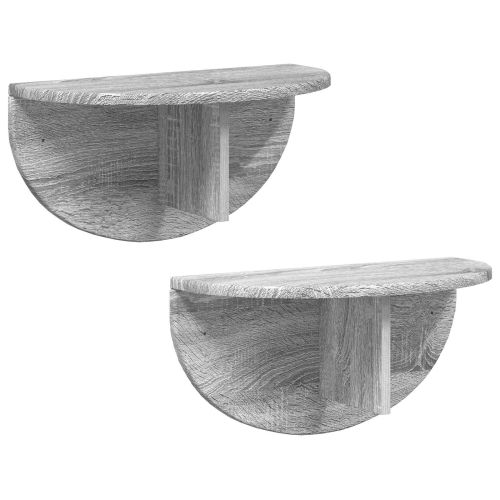 Стенен рафт 2 pcs Сив Сонома 48 x 24 x 24 см Инженерно дърво