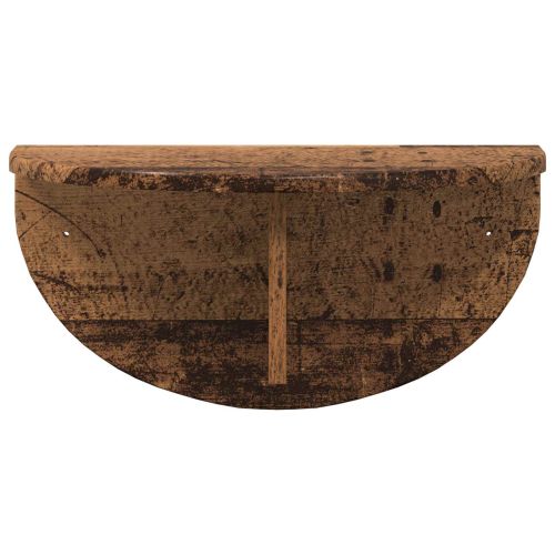 Стенен рафт 2 pcs Старо дърво 48 x 24 x 24 см Инженерно дърво
