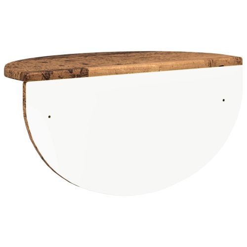 Стенен рафт 2 pcs Старо дърво 48 x 24 x 24 см Инженерно дърво