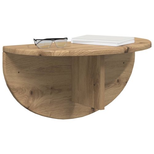 Стенен рафт 2 pcs Дъб 48 x 24 x 24 см Инженерно дърво