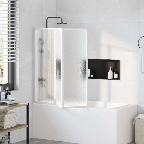 Сгъваем параван за баня с 3 панела, 117 x 120 см