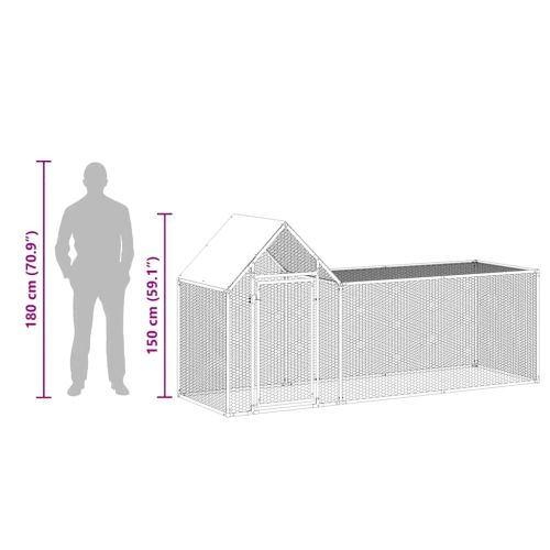 Птичарник, 3x1x1,5 м, поцинкована стомана