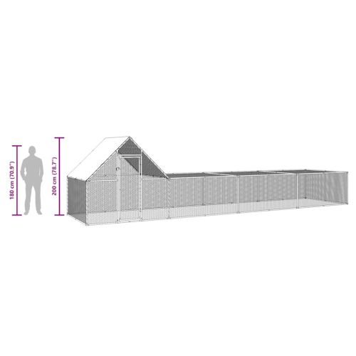 Птичарник, 8x2x2 м, поцинкована стомана