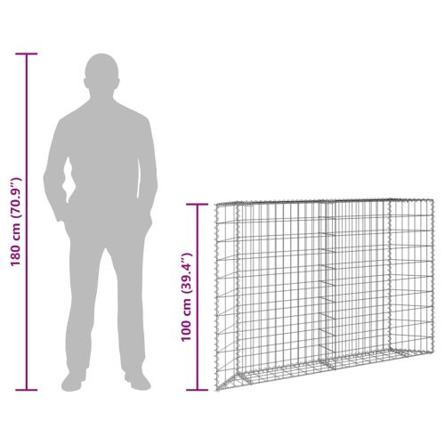 Габион повдигната леха трапец поцинкована стомана 150x20x100 см