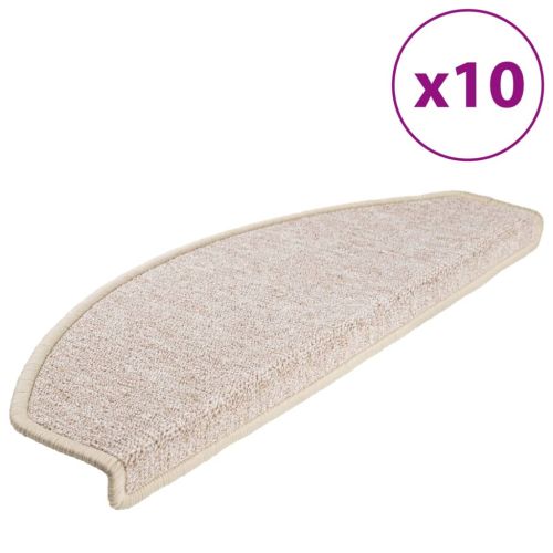Изтривалки за стълби, 10 бр., 65x24x4 см, бежови, полукръгли, големи
