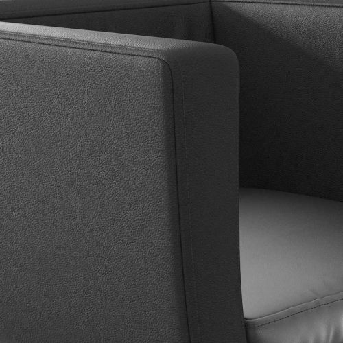 Бар столове, 2 броя, изкуствена кожа, черни