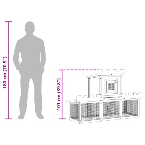 Външна клетка за зайци/малки животни, дървена, голяма, с 1 къща
