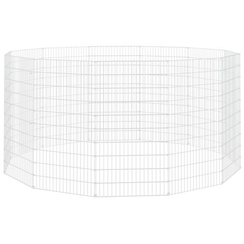 Заграждение за свободно отглеждани животни, 12 панела, 54x100 см, поцинковано желязо