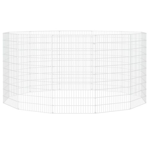 Заграждение за свободно отглеждани животни, 12 панела, 54x100 см, поцинковано желязо