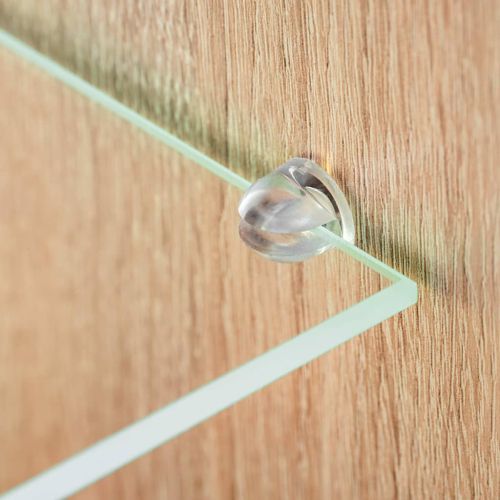 ТВ секция с LED осветление, дъб сонома и бяло