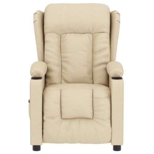 Електрически стол реклайнер , кремав, текстил