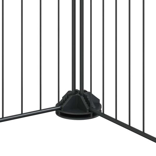 Клетка за животни с врата, 28 панела, черна, 35x35 см, стомана