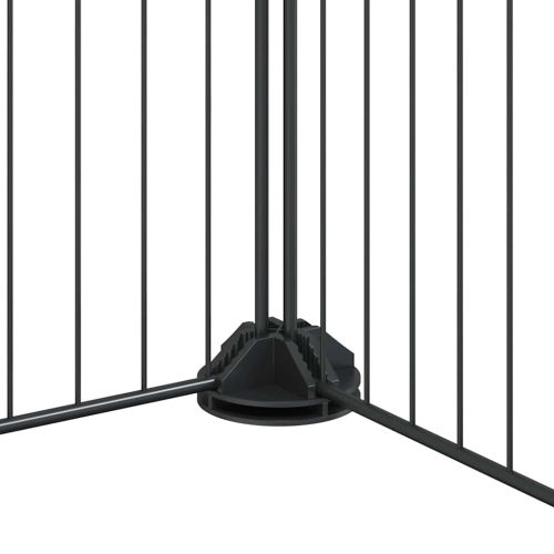 Клетка за животни с врата, 28 панела, черна, 35x35 см, стомана