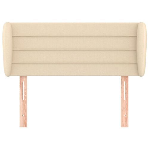 Горна табла за легло с уши, кремава, 93x23x78/88 см, плат