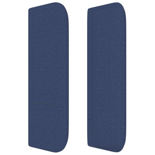 Горна табла за легло, синя, 93x16x78/88 см, плат