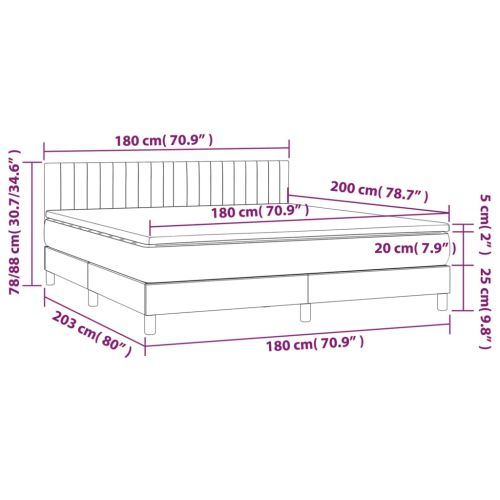 Боксспринг легло с матрак, розово, 180x200 см, кадифе