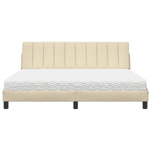 Легло с матрак Hanko, кремаво, 180x200 см, плат