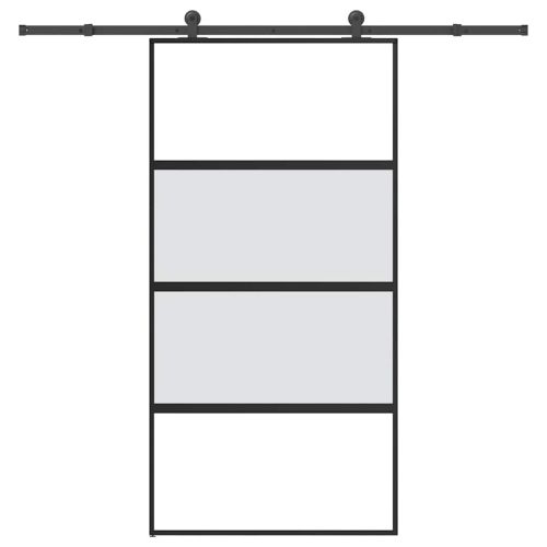 Плъзгаща се врата с обков 102,5x205 см Закалено стъкло&Алуминий