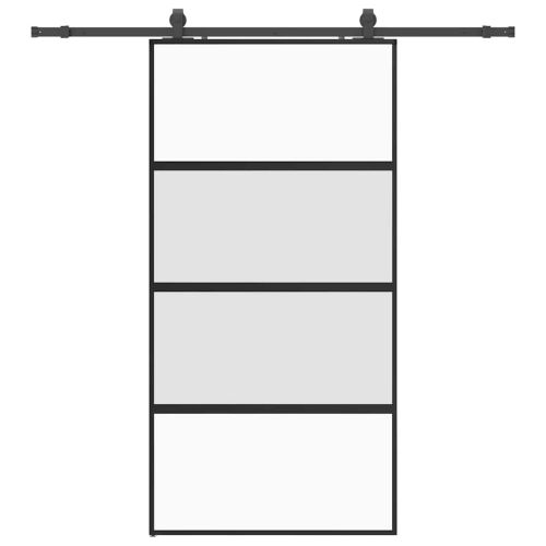 Плъзгаща се врата с комплект обков Черно 102,5x205 cm