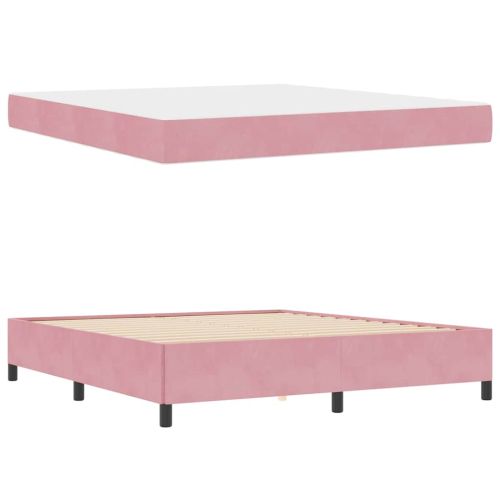 Рамка за легло с матрак Розово 180 x 200 cm текстил