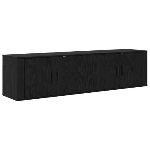 Комплект стенен ТВ шкаф 2 pcs Черния дъб 80 х 34,5 х 40 см