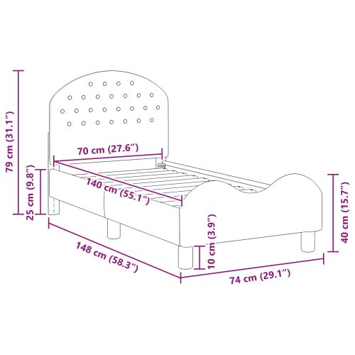 Легло за малко с главна дъска Морско зелено 70 x 140 cm Кадифе