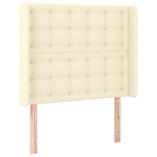 Горна табла с уши, кремава, 83x16x118/128 см, изкуствена кожа