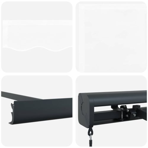 Сгъваем навес Бяло 300 x 250 cm Текстил и Метал