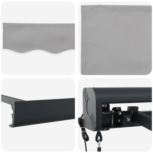 Сенник Светлосиво 350 x 250 x 165 см Полиестер и алуминий