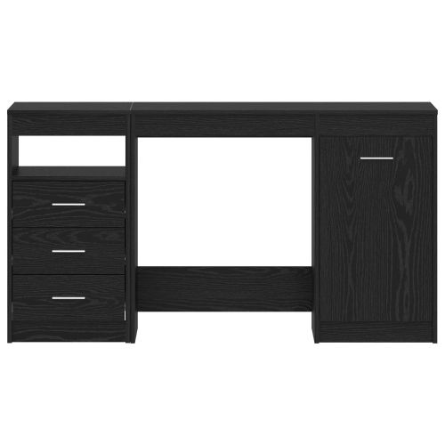 Бюро с рафт 2 pcs Черния дъб 140 x 50 x 76 см Инженерно дърво